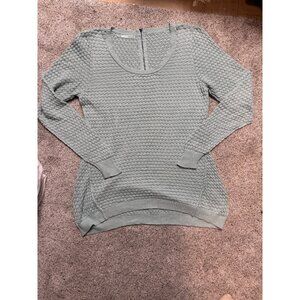 Maurices XL Light Blue Textured Knit Sweater With Back Zipper Accent